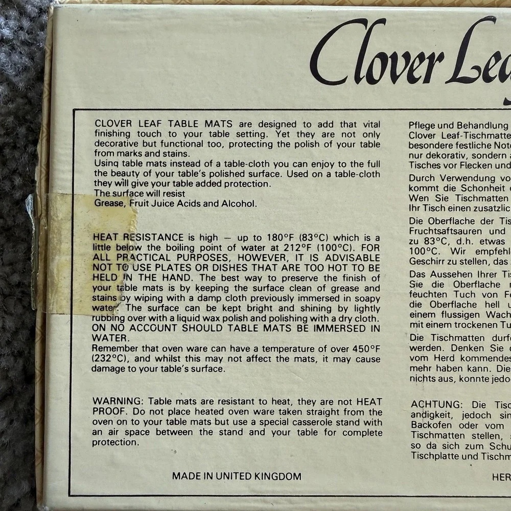 Vintage Clover Leaf London Landmarks Cork Coasters Set of 6 Boxed Made in UK
